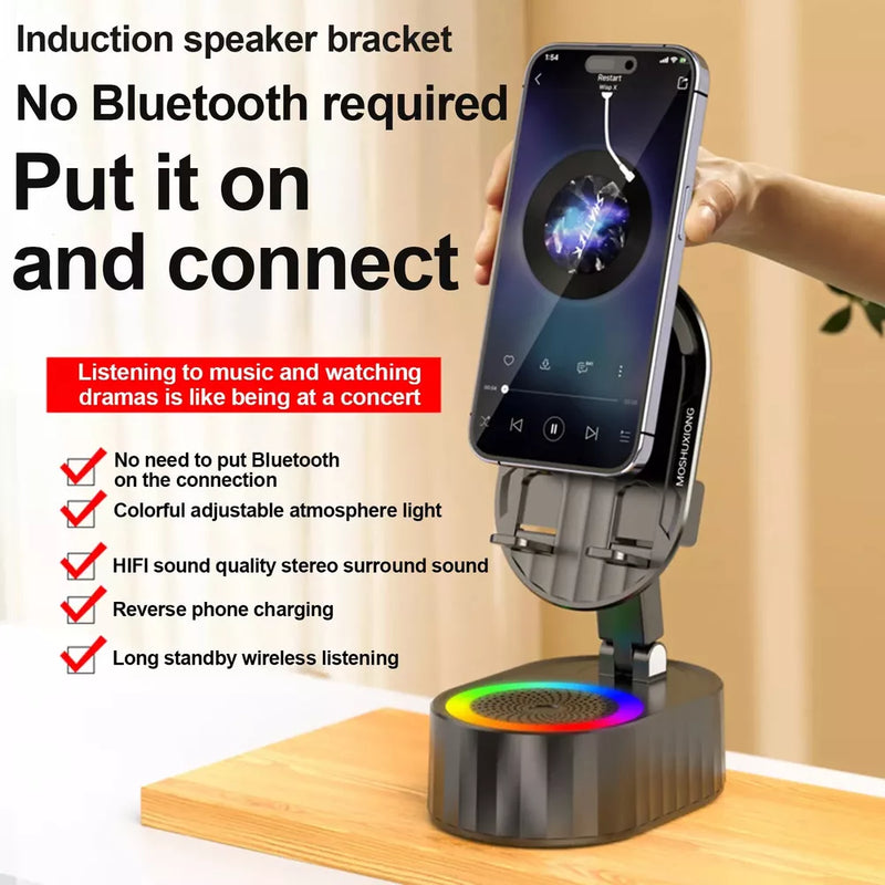 5-in-1 Wireless Induction Bluetooth Speaker & Phone Holder