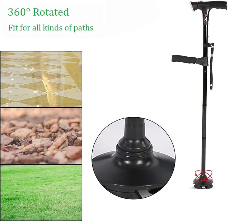 Folding Cane with Led Light, Adjustable for Arthritis, Disabled and Elderly