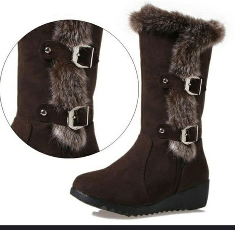 Women's Fur-Lined Mid-Calf Winter Boots