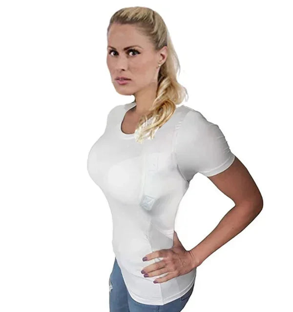 T-Shirt mit verdecktem Lederholster für Männer und Frauen