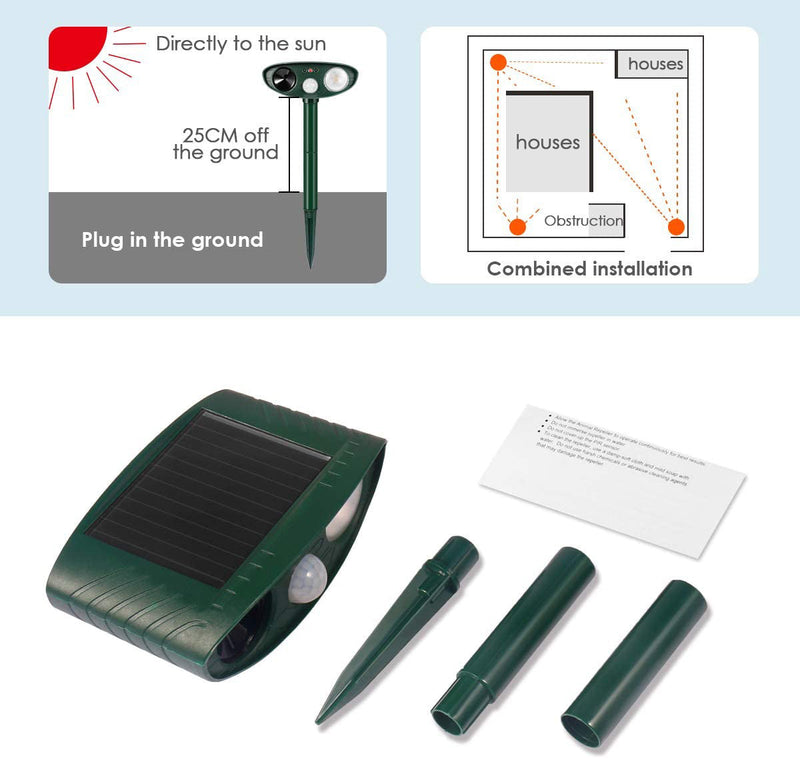 Cat Outdoor Ultrasonic Repeller | PACK of 6 | Solar Powered Ultrasonic Animal & Pest Repellant