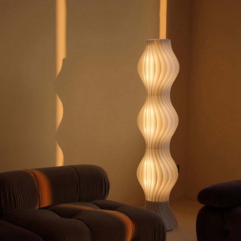 Artistic Pleated Acrylic Floor Lamp White