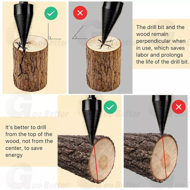 Firewood Drill Bit Effortless Wood Splitting for Power Drills