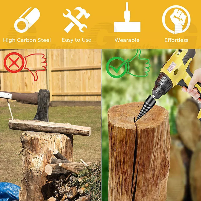 Firewood Drill Bit Effortless Wood Splitting for Power Drills