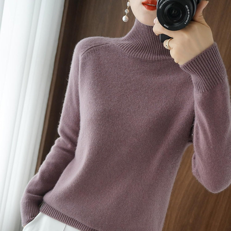 Women's Chunky Knit Mock Turtleneck Sweater