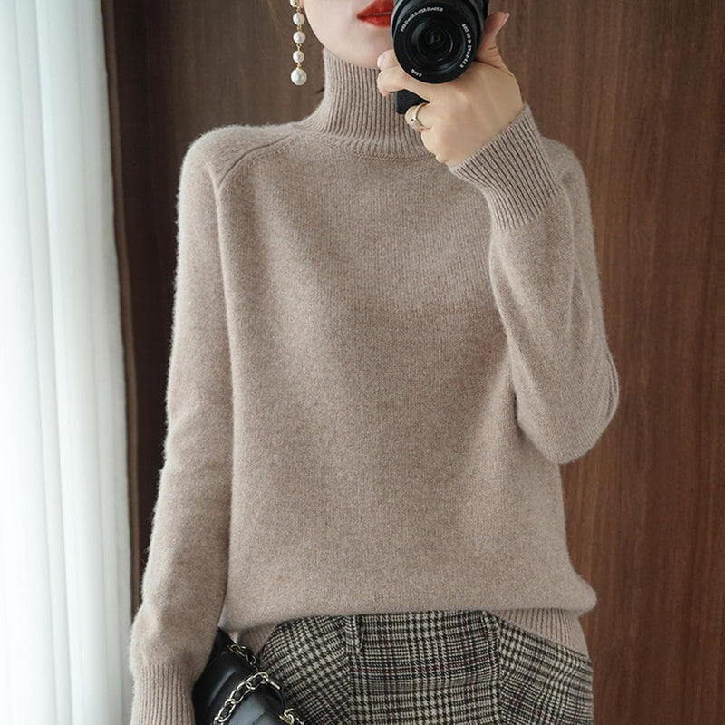 Women's Chunky Knit Mock Turtleneck Sweater