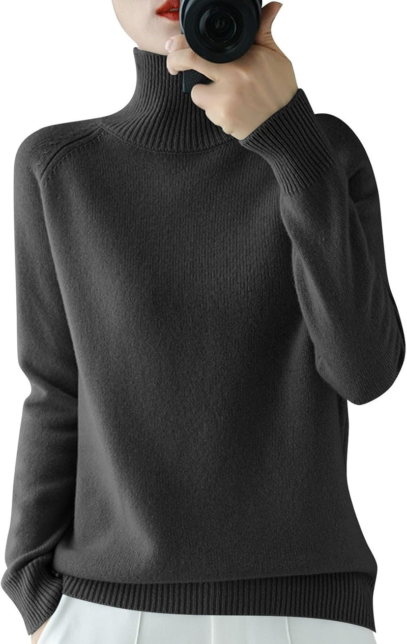 Women's Chunky Knit Mock Turtleneck Sweater