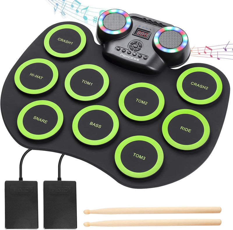 Electronic Drum | Kit 9 Pads | Practice Drum Set With Colorful Lights