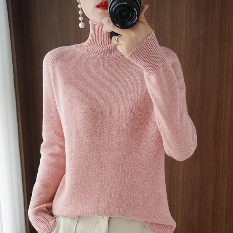 Women's Chunky Knit Mock Turtleneck Sweater