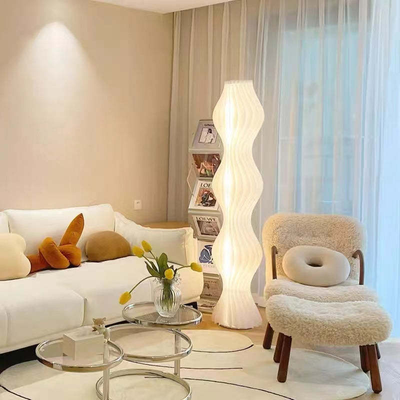 Artistic Pleated Acrylic Floor Lamp White