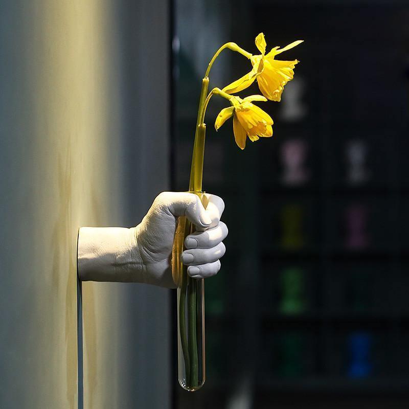Hand Flower Wall Vase