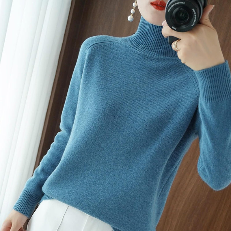 Women's Chunky Knit Mock Turtleneck Sweater