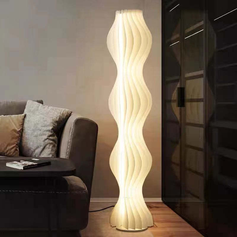 Artistic Pleated Acrylic Floor Lamp White
