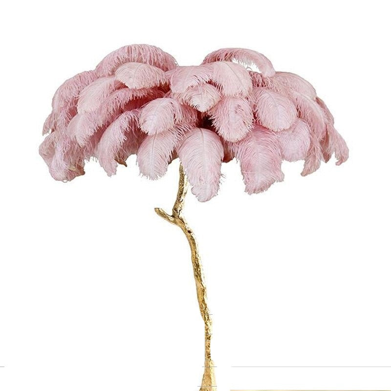 Scandinavian Luxury Unique Ostrich Feather Floor Lamp/Table Lamp