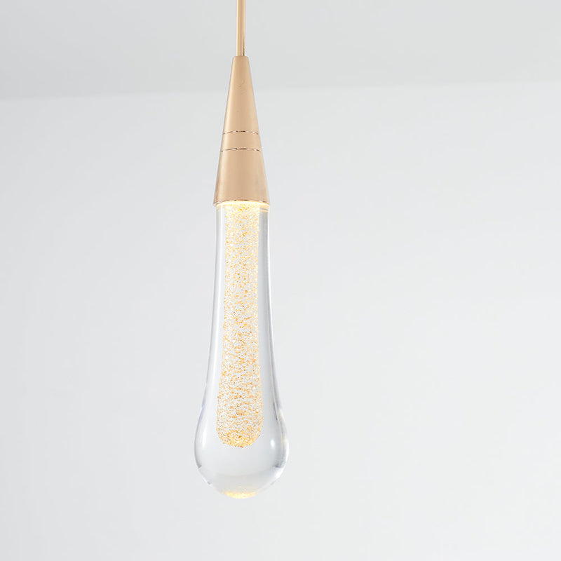 Teardrop Gold Pendelleuchte Kristall Metall Schlafzimmer 