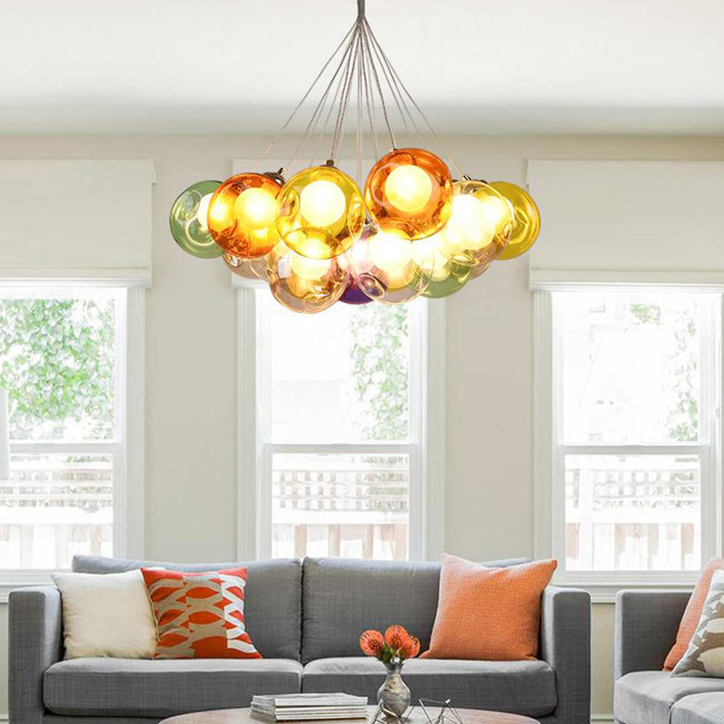 Contemporary Multi-Color Cluster Bubble Chandelier