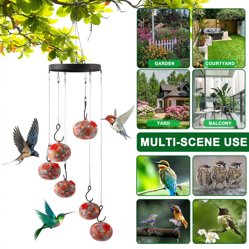 Charming Wind Chimes & Hummingbird Feeder Ant & Bee Proof