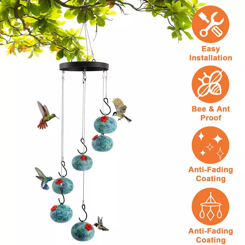 Charming Wind Chimes & Hummingbird Feeder Ant & Bee Proof