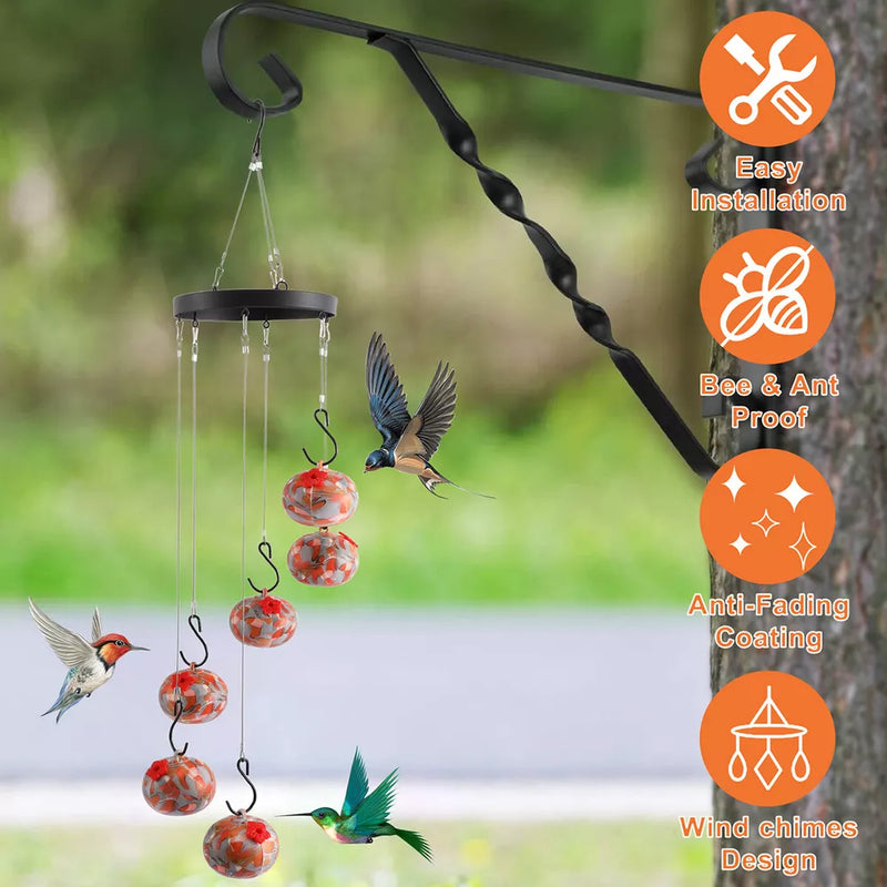 Charming Wind Chimes & Hummingbird Feeder Ant & Bee Proof