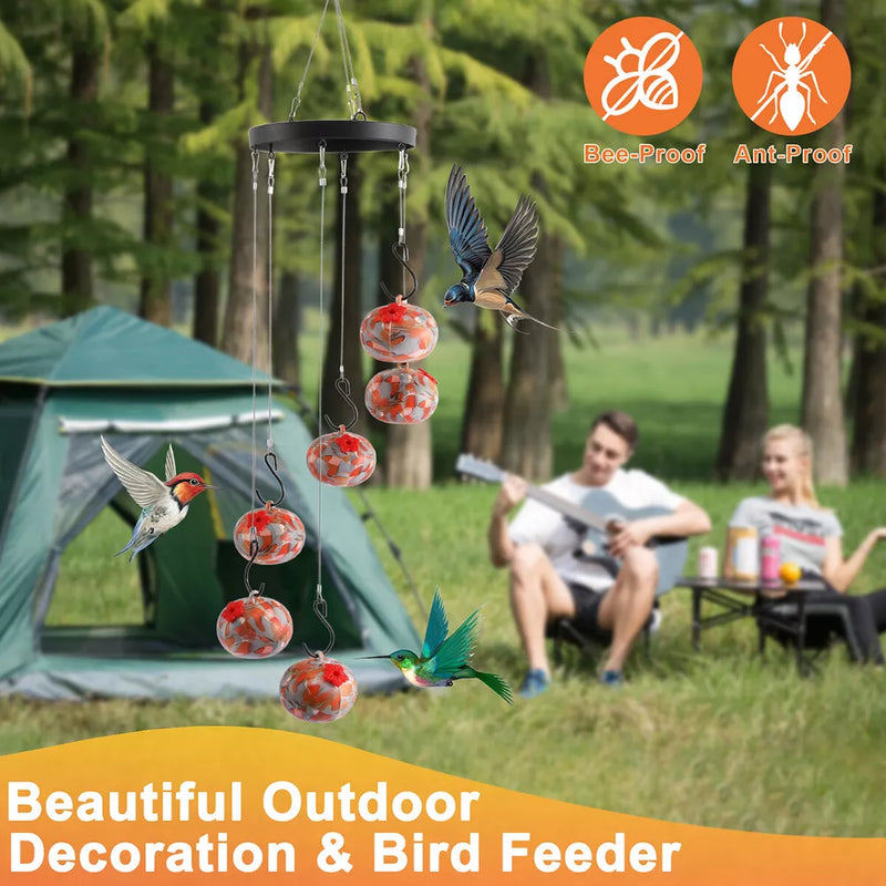 Charming Wind Chimes & Hummingbird Feeder Ant & Bee Proof