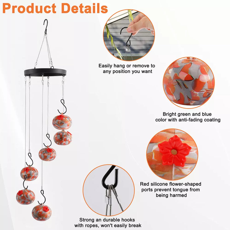 Charming Wind Chimes & Hummingbird Feeder Ant & Bee Proof