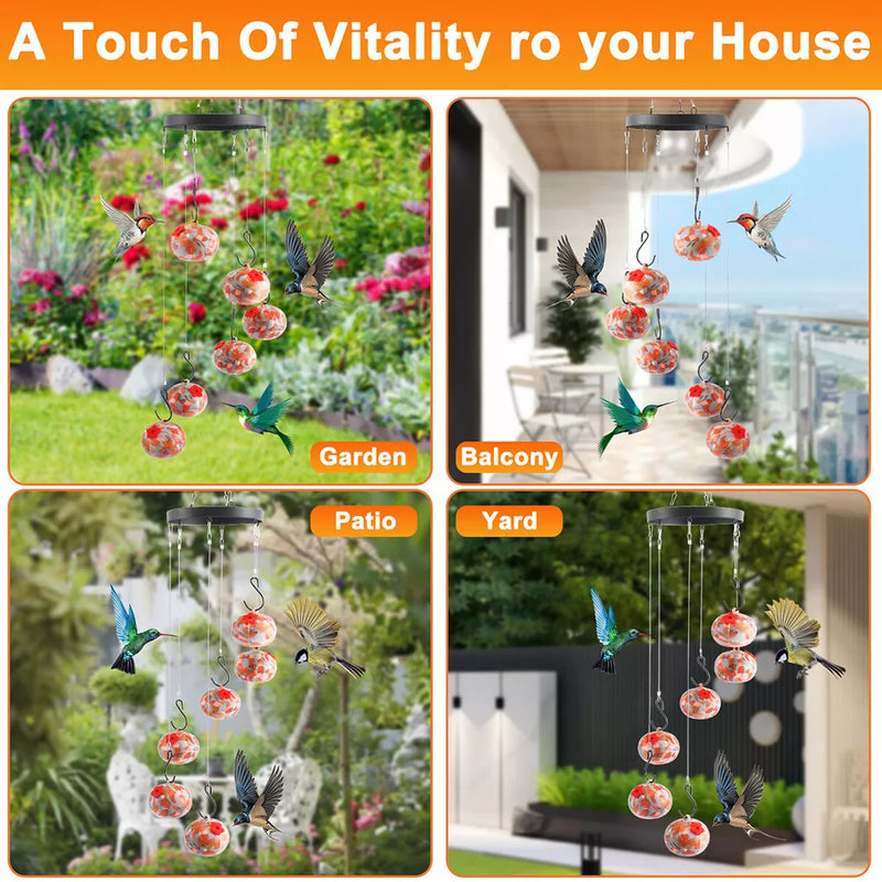 Charming Wind Chimes & Hummingbird Feeder Ant & Bee Proof