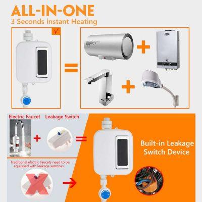 Portable Electric Tankless Water Heater | 3500W with Temperature Control