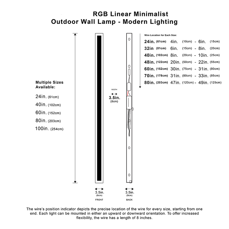 RGB Linear Minimalist Outdoor Wall Lamp