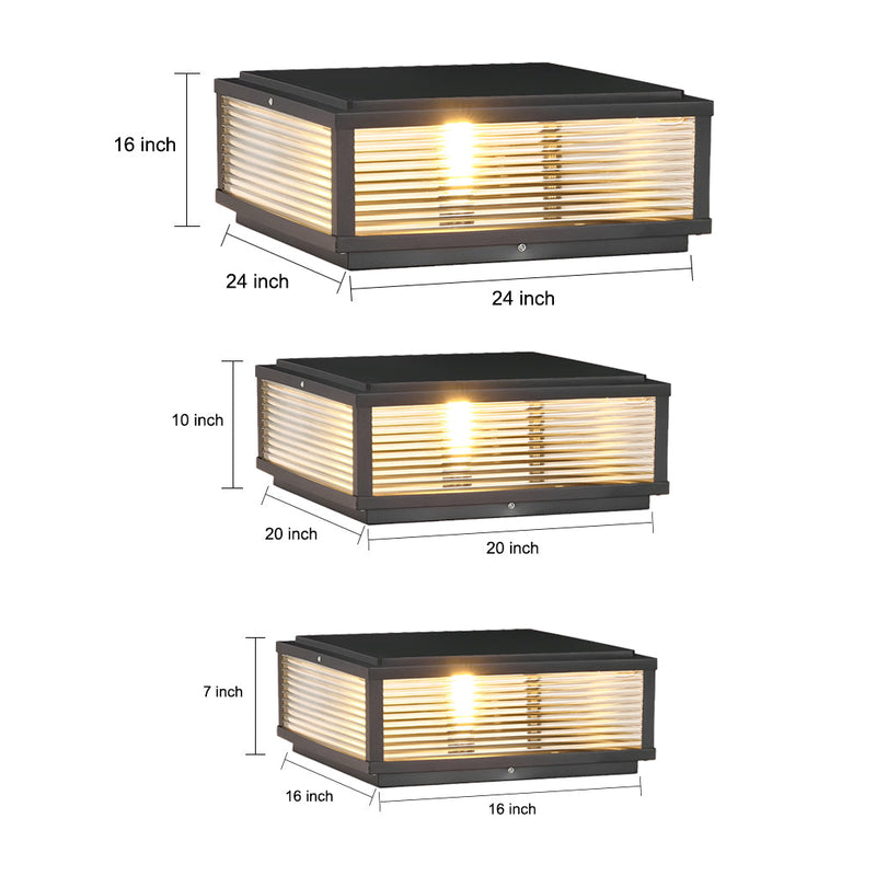 Contemporary Outdoor Waterproof Post Solar Fence Pillar Deck Post Light