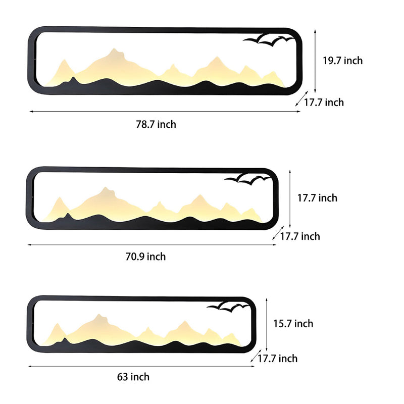 Mountain Scenery LED Waterproof Black Outdoor Wall Lamp