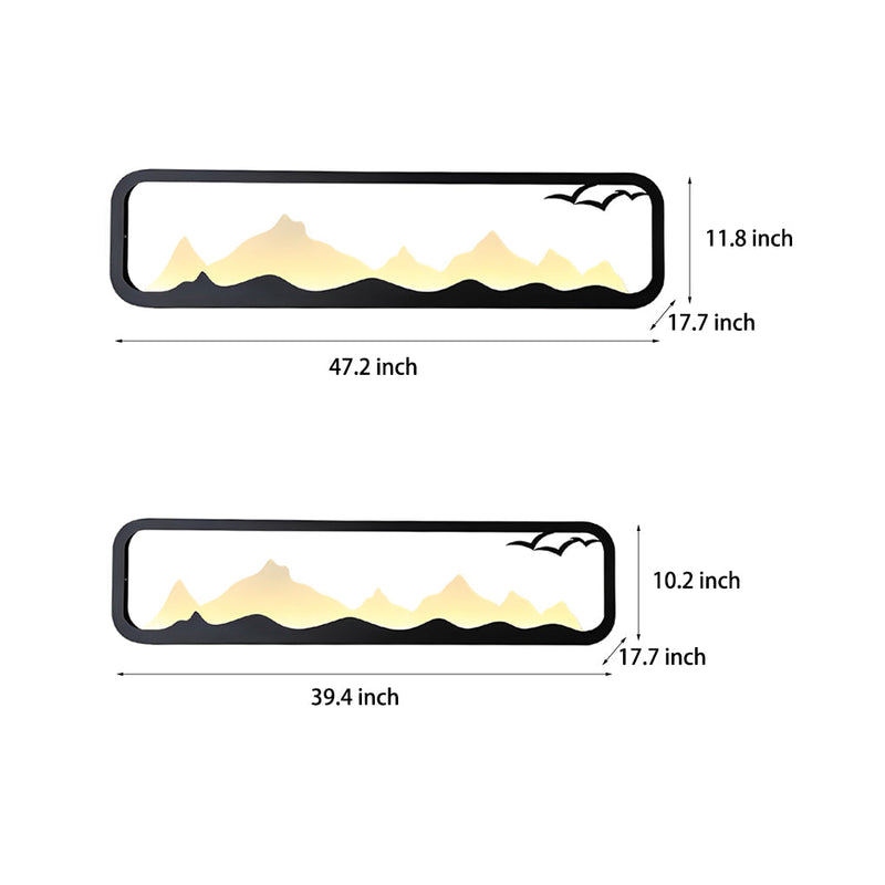 Mountain Scenery LED Waterproof Black Outdoor Wall Lamp