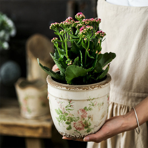 Vintage Floral Planter