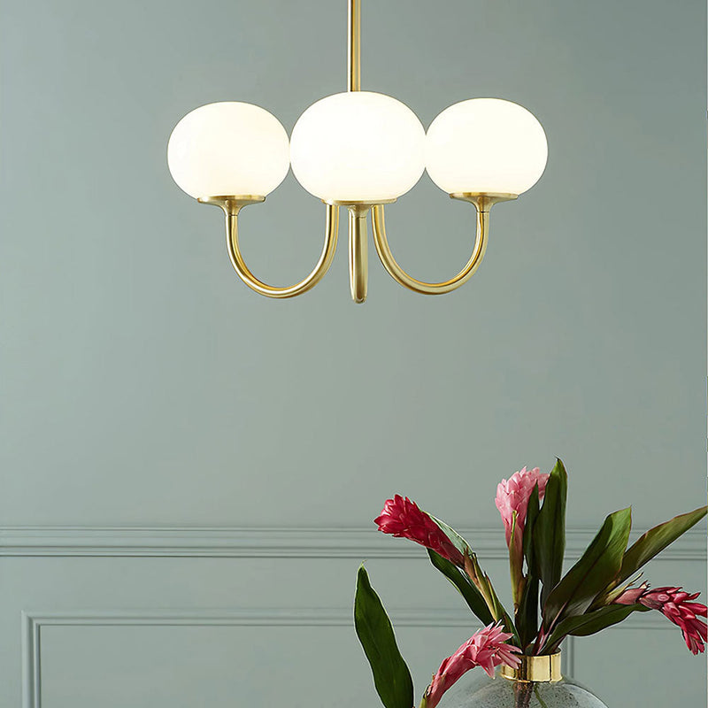 Bubble Pink Glass Marshmallow Chandelier