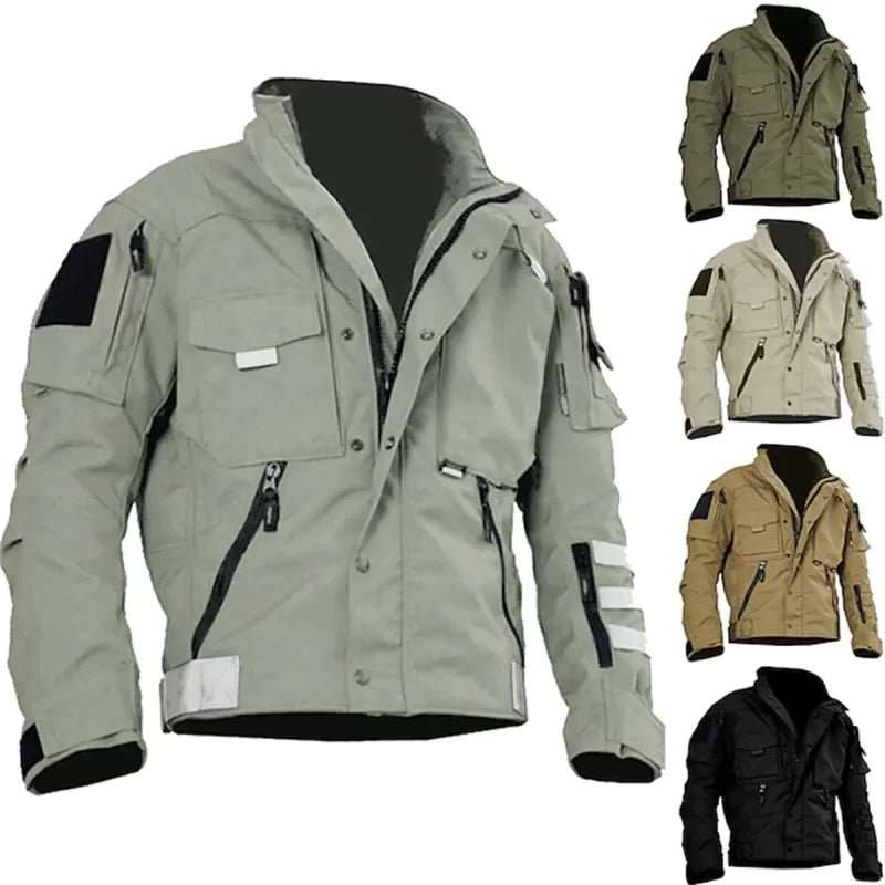 Men's Windproof Tactical Cargo Jacket