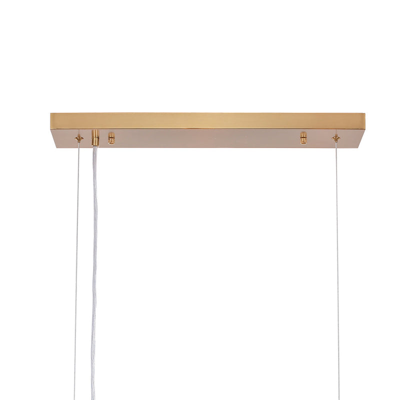 Moderner linearer Kronleuchter mit Glaskugel aus der Mitte des Jahrhunderts