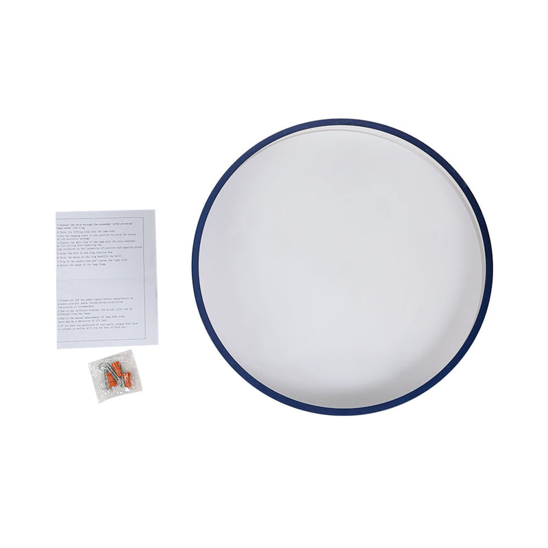 Contemporary Minimalist LED Drum Semi Flush Mount