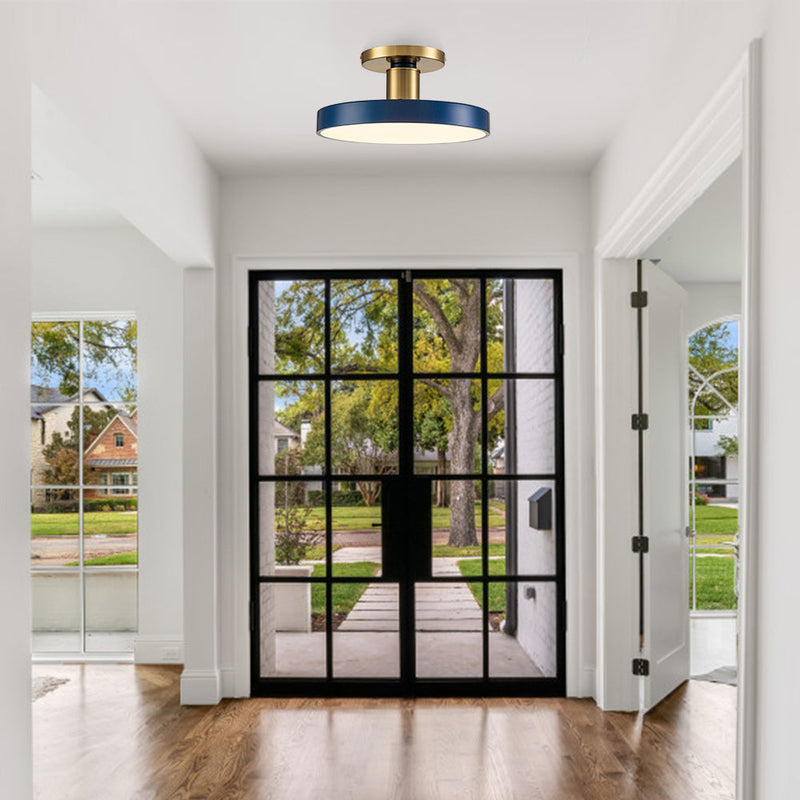 Contemporary Minimalist LED Drum Semi Flush Mount
