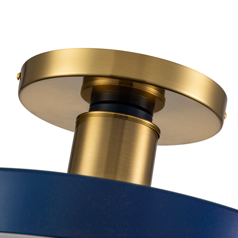Contemporary Minimalist LED Drum Semi Flush Mount