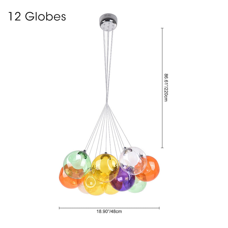 Contemporary Multi-Color Cluster Bubble Chandelier
