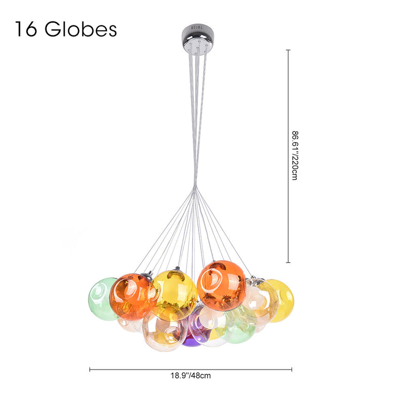 Contemporary Multi-Color Cluster Bubble Chandelier
