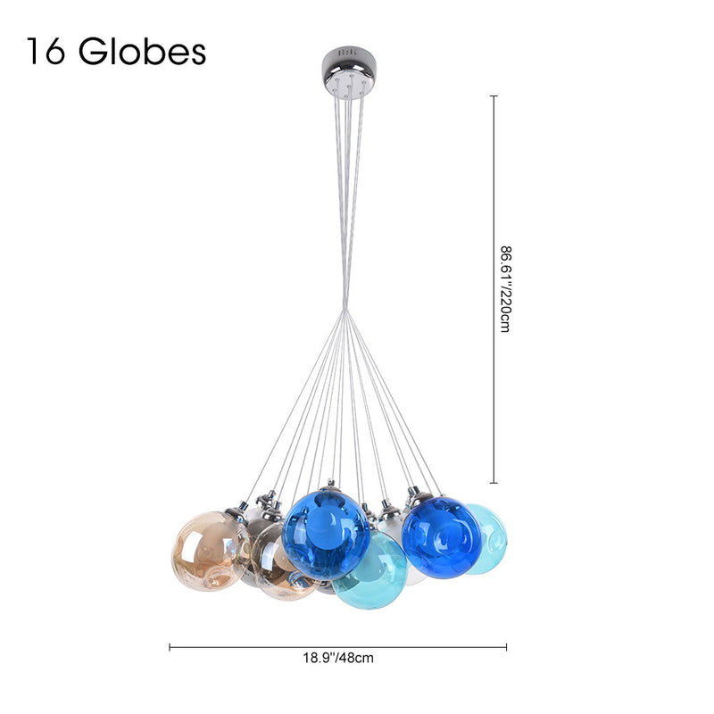 Contemporary Multi-Color Cluster Bubble Chandelier