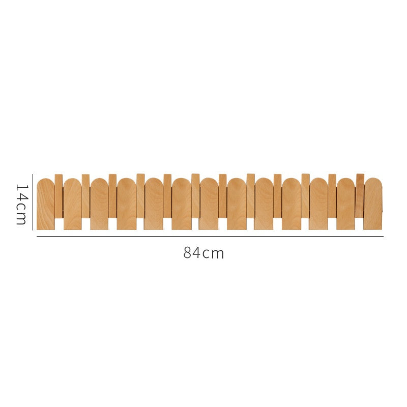Black Walnut Piano Key Coat Rack Flip-Down Hooks