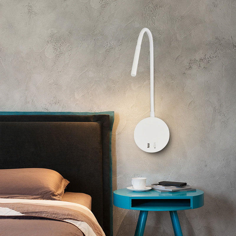 Minimalist USB Rechargeable Silicone Spotlight LED Reading Wall Sconce Lamp