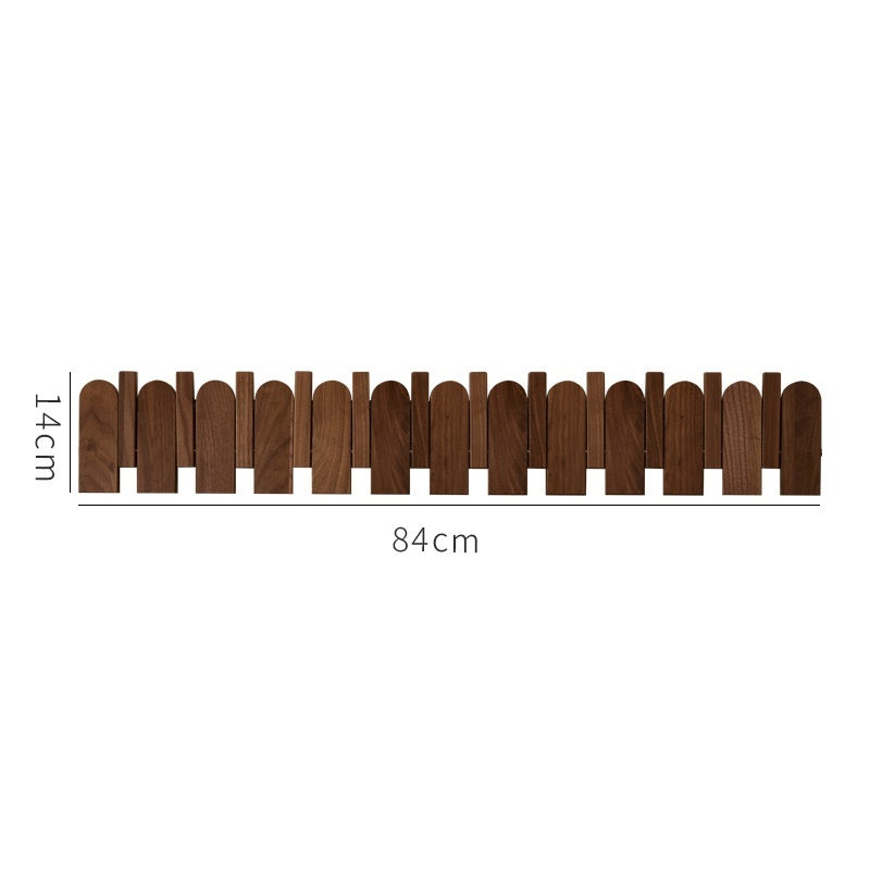 Black Walnut Piano Key Coat Rack Flip-Down Hooks