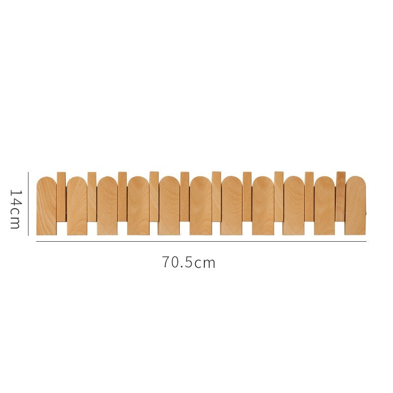 Black Walnut Piano Key Coat Rack Flip-Down Hooks