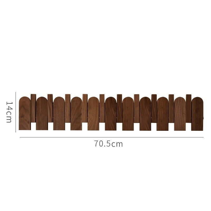 Black Walnut Piano Key Coat Rack Flip-Down Hooks