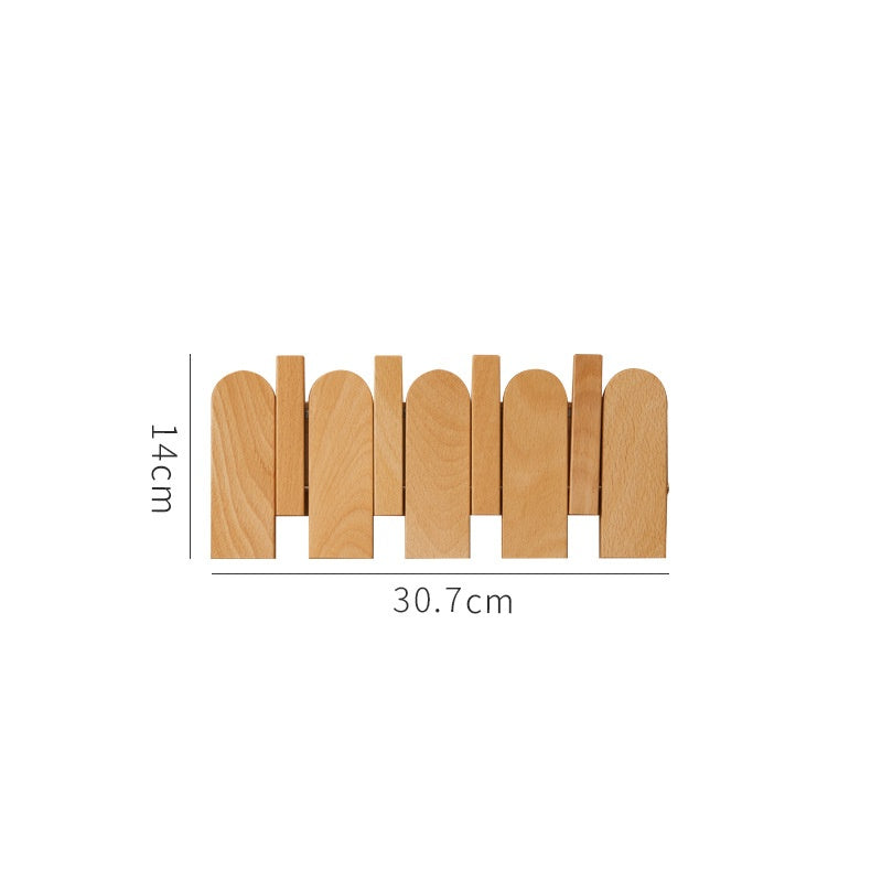Black Walnut Piano Key Coat Rack Flip-Down Hooks