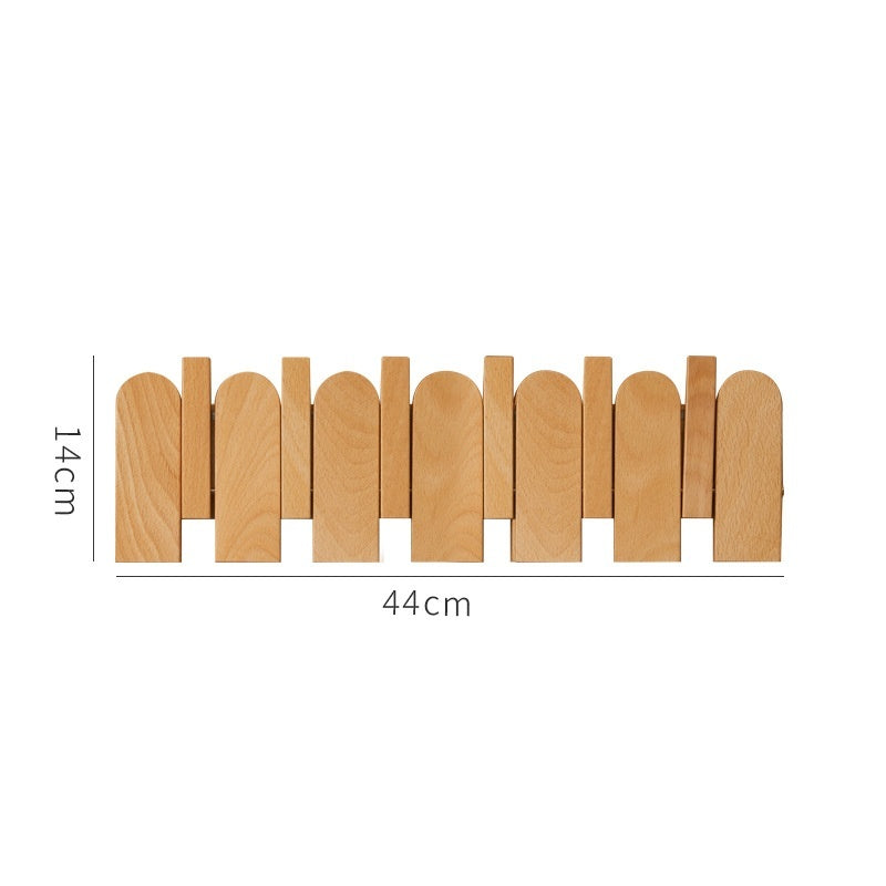 Black Walnut Piano Key Coat Rack Flip-Down Hooks