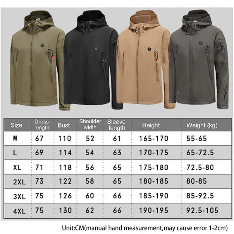Outdoor Electric Windproof Heated Jacket Winter Heating Coat
