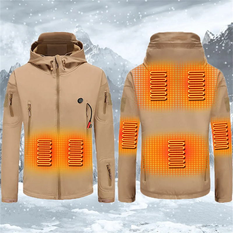 Outdoor Electric Windproof Heated Jacket Winter Heating Coat